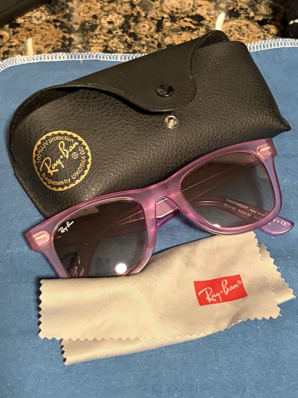 Ray-Ban Women's Translucent Light Purple Wayfarer Sunglasses
